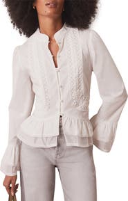 MINT VELVET Lace Ruffle Blouse