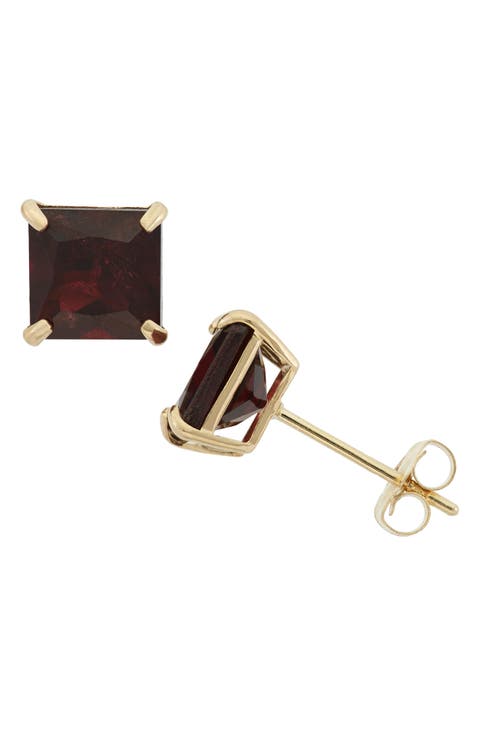 Princess Cut Stud Earrings