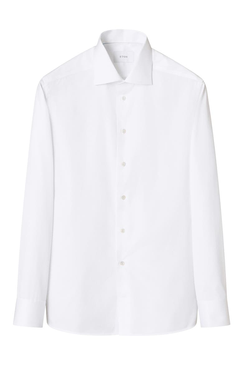 Slim Fit Twill Dress Shirt, Alternate, color, WHITE