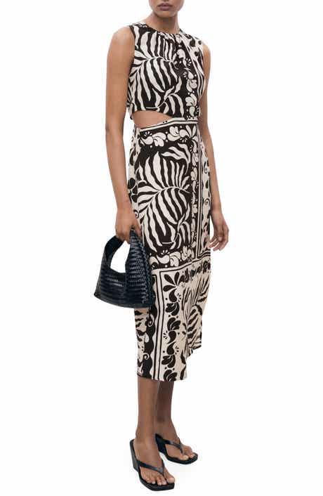 MANGO Side Cutout Sleeveless Midi Dress