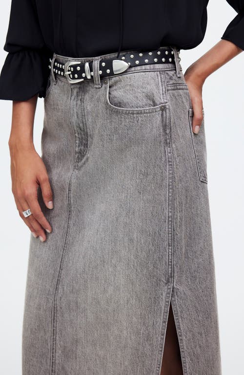 Madewell Side Slit Denim Midi Skirt In Hallandale Wash