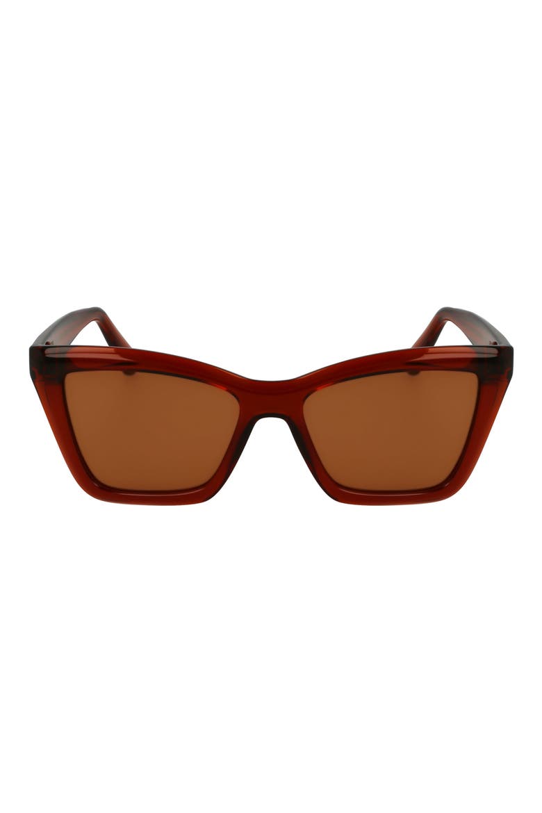 53mm Rectangualr Sunglasses, Main, color, TRANSPARENT RUST