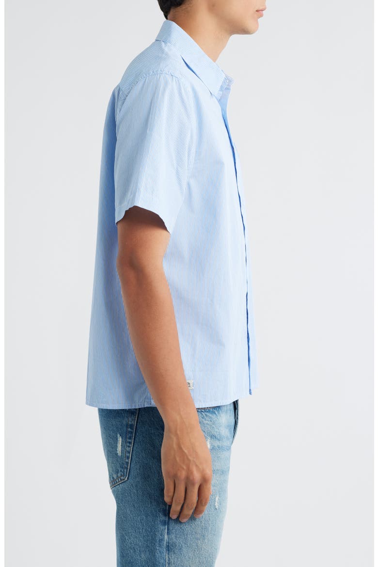 Sunflower Stripe Cotton Button-Up Shirt, Alternate, color, BLUE STRIPE