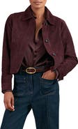 Reiss Sonny Crop Faux Suede Jacket