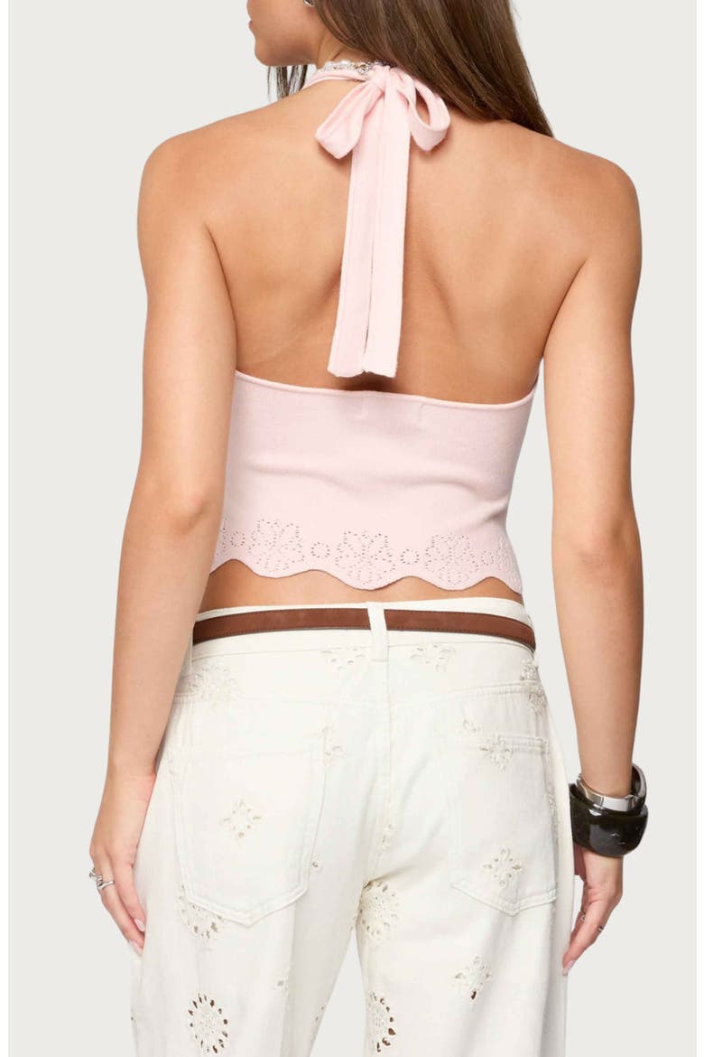 Jazmyn Scallop Halter Top, Alternate, color, LIGHT-PINK