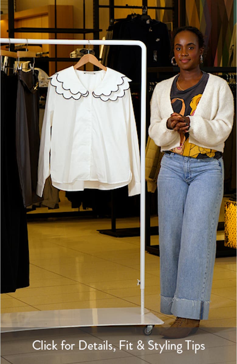 Scallop Embroidered Collar Shirt, sales video thumbnail