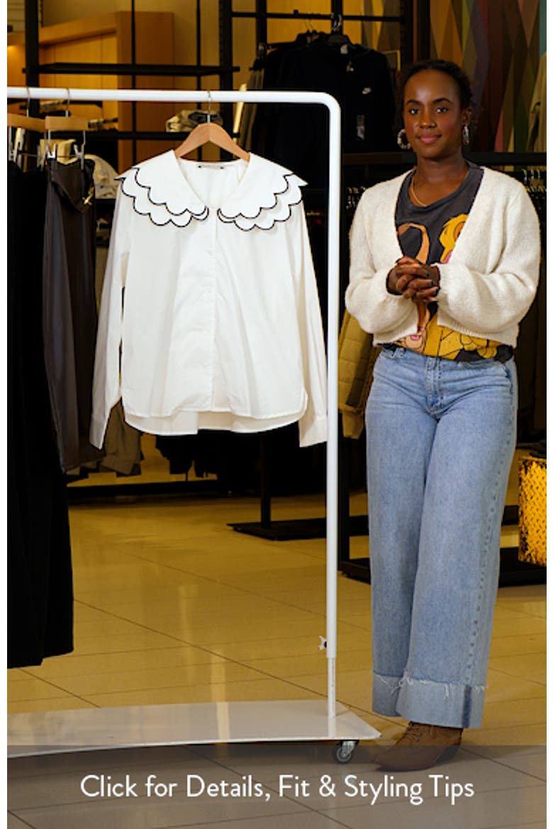 Scallop Embroidered Collar Shirt video