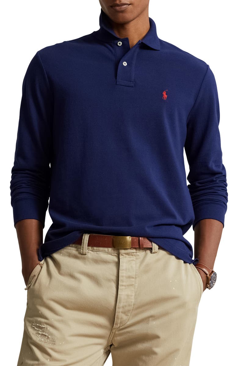 Polo Ralph Lauren Cotton Piqué Long Sleeve Polo, Main, color, 