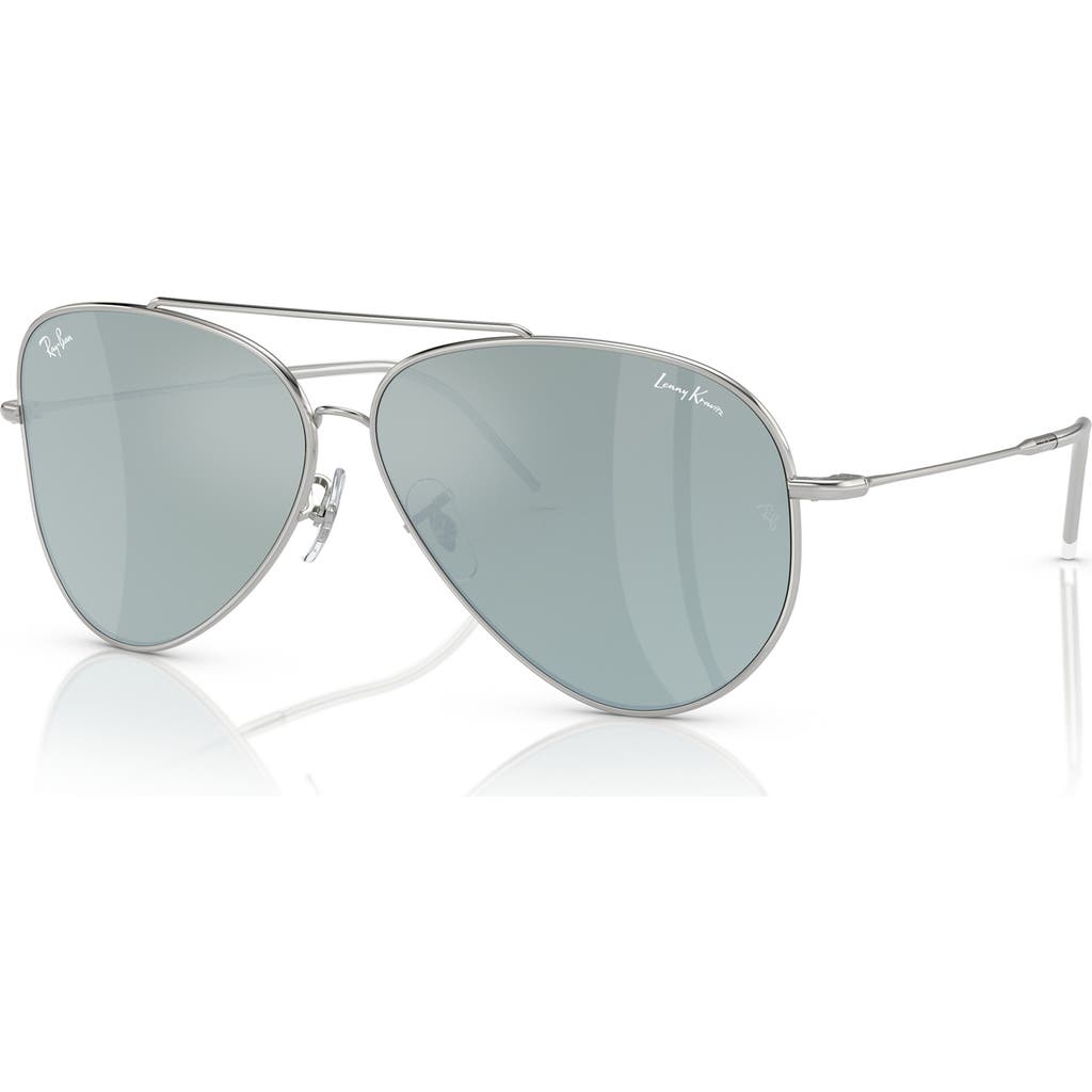 Ray Ban Ray-ban Aviator Reverse 59mm Pilot Sunglasses In Gray