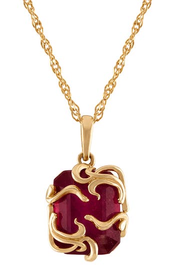 Shop Fuzion Creations Gemstone Pendant Necklace In Ruby Medusa