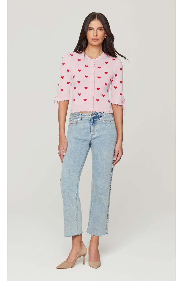 Generation Love Tess Hearts Intarsia Cardigan, Alternate, color, Pink