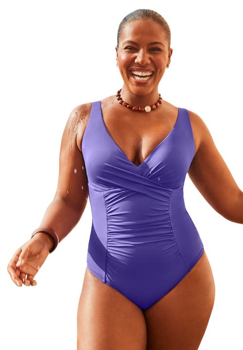 Swimsuits For All Twist Ruched One Piece Swimsuit In Brown