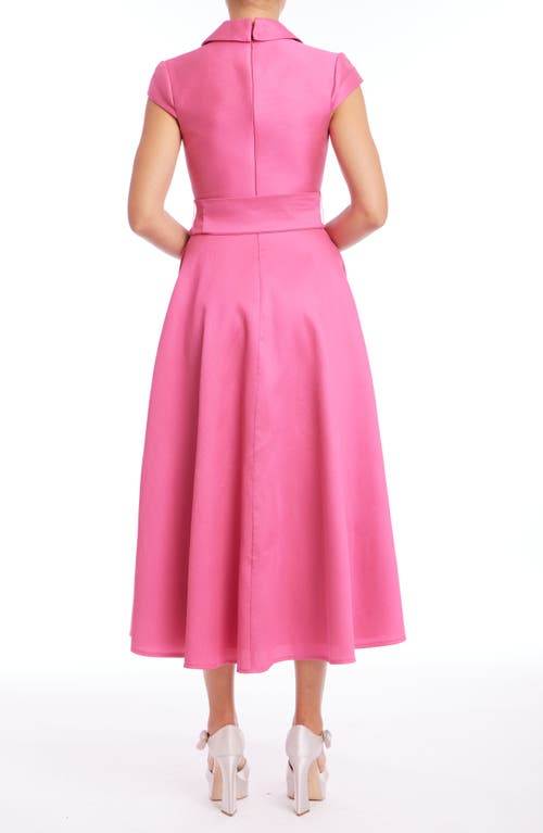 Badgley Mischka Collection Cap Sleeve Cocktail Dress In Watermelon
