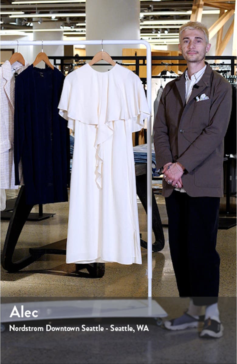 Sadie Overlay Crepe Midi A-Line Dress, sales video thumbnail