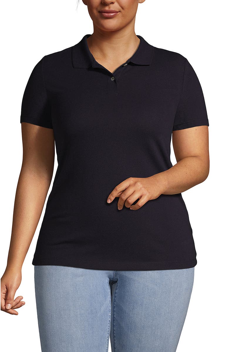 Lands' End Short Sleeve Basic Mesh Polo Shirt, Alternate, color, True Blue