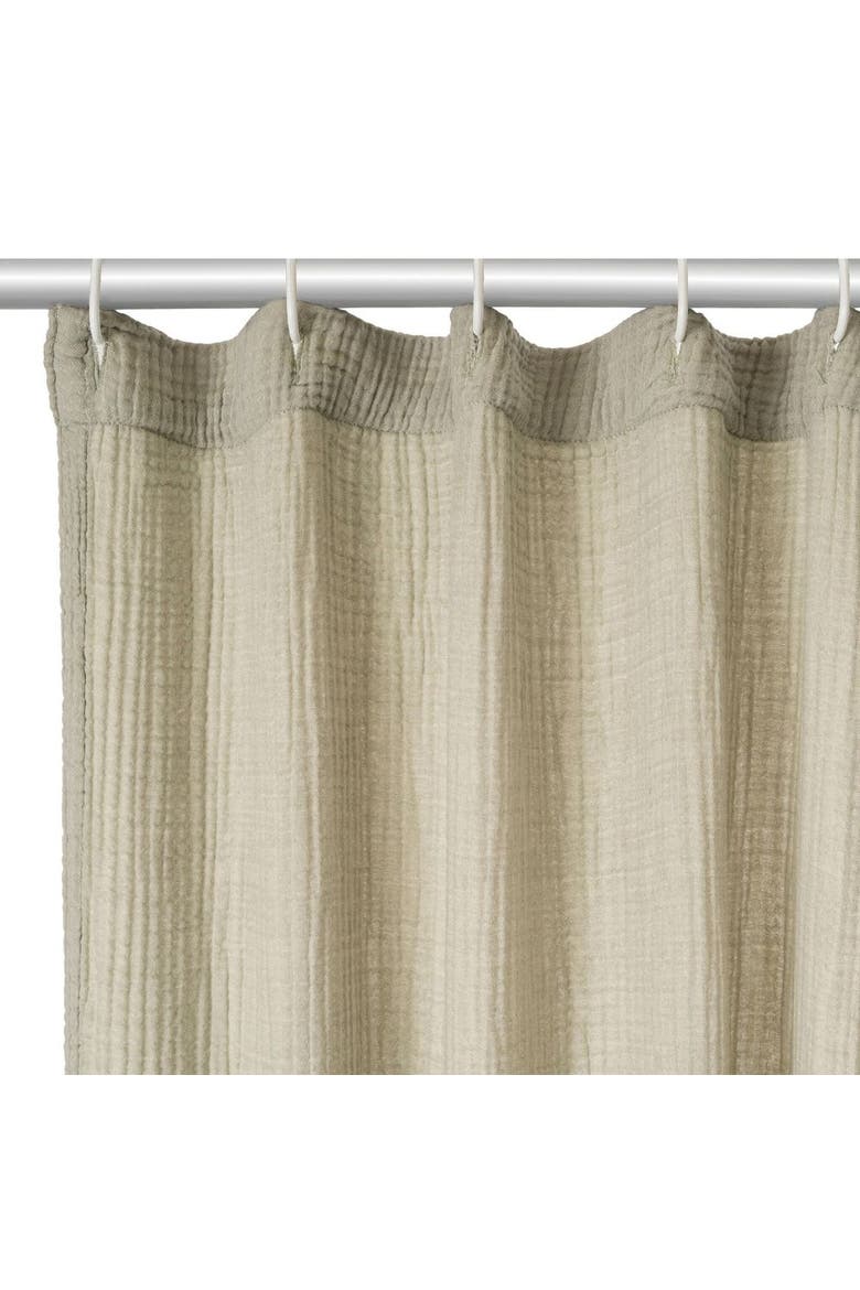 Soho Supersoft 4-Layer Cotton Gauze Shower Curtain, Alternate, color, Sage Green