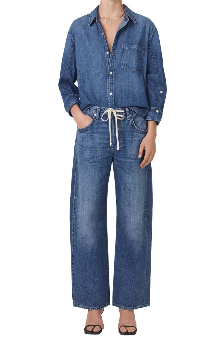 Citizens of Humanity Brynn Wide Leg Organic Cotton Trouser Jeans, Alternate, color, Atlantis