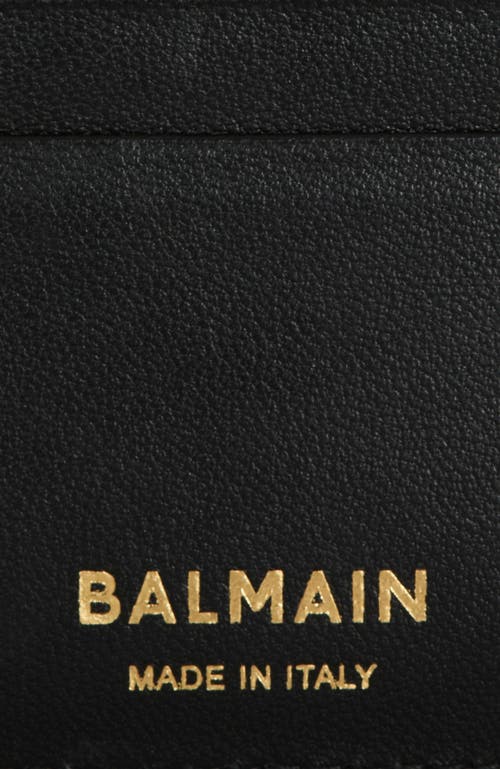 Balmain Anthem Calfskin Leather Card Holder