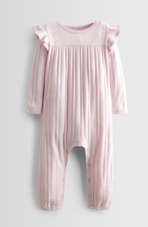 Nordstrom Pointelle Ruffle Romper In Purple Light