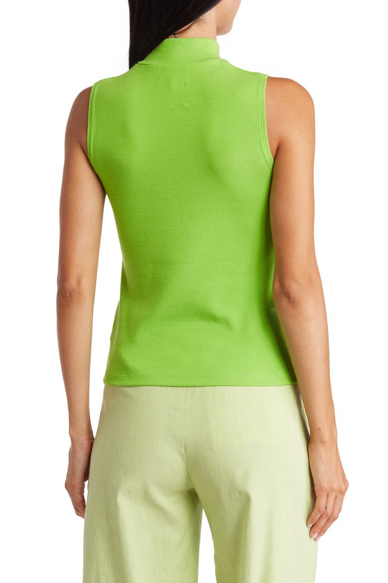 Ribbed Sleeveless Mock Neck Sweater, Alternate, color, LIME