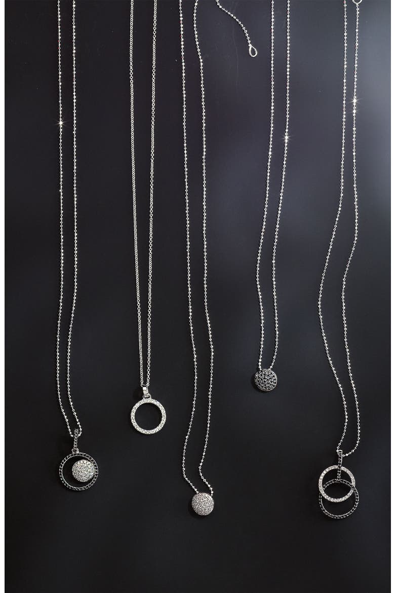 Eclipse Pavé Diamond Pendant Necklace (Nordstrom Exclusive), Alternate, color, WHITE GOLD