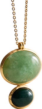 MANGO Long Stone Necklace