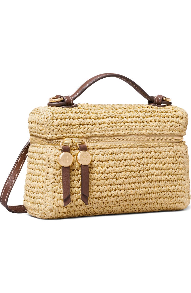 Tory Burch Romy Straw Top Handle Bag, Alternate, color, Natural