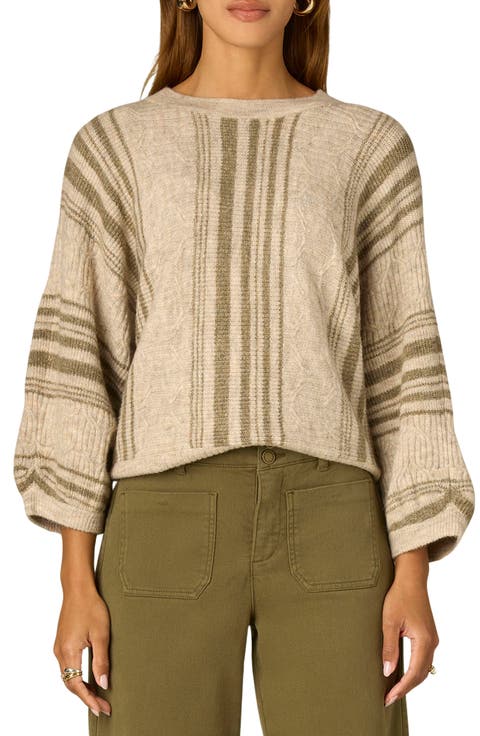 Stripe Dolman Sleeve Sweater
