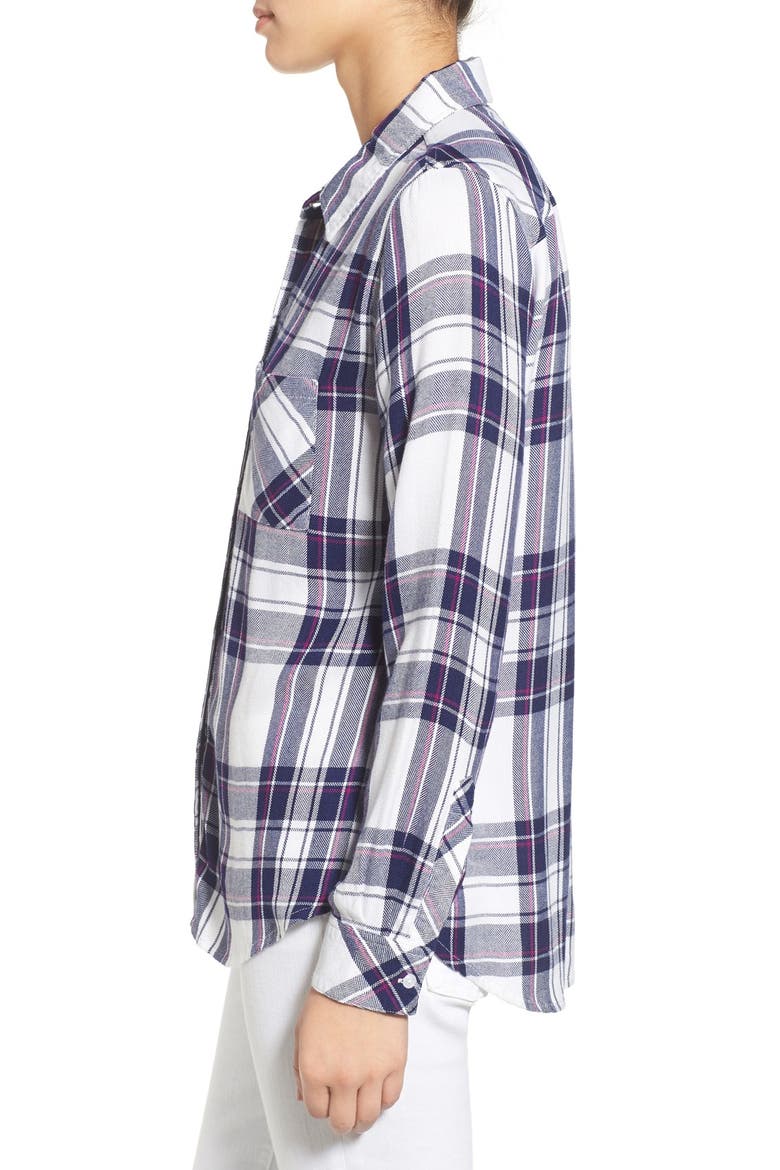'Hunter' Plaid Shirt, Alternate, color, WHITE/ NAVY/ ORCHID