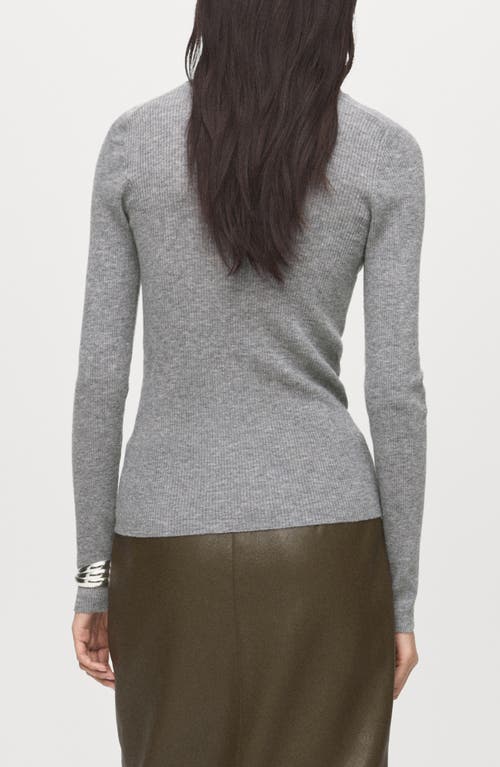 Mango Turtleneck Wool Sweater In Gray