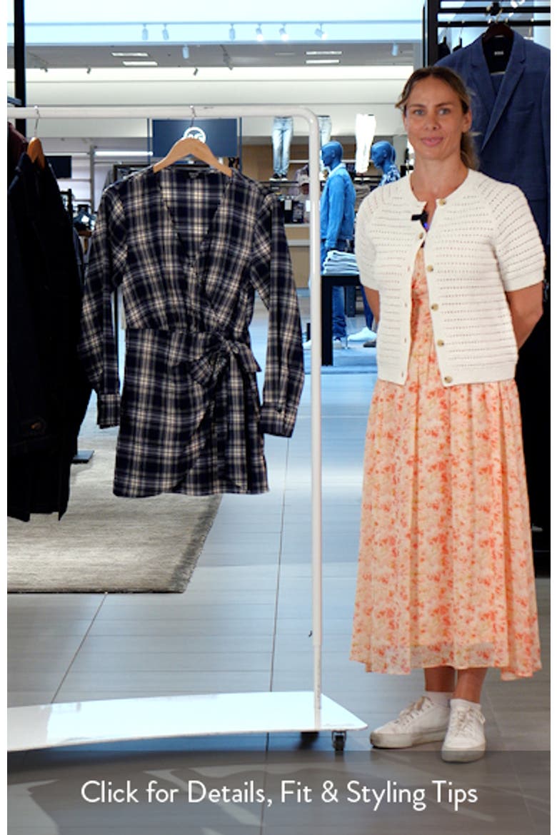Collette Wrap Front Long Sleeve Mini Shirtdress video