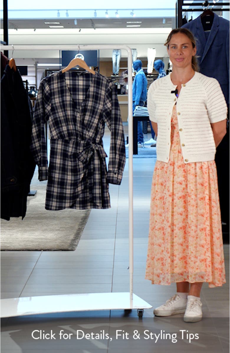 Collette Wrap Front Long Sleeve Mini Shirtdress, sales video thumbnail