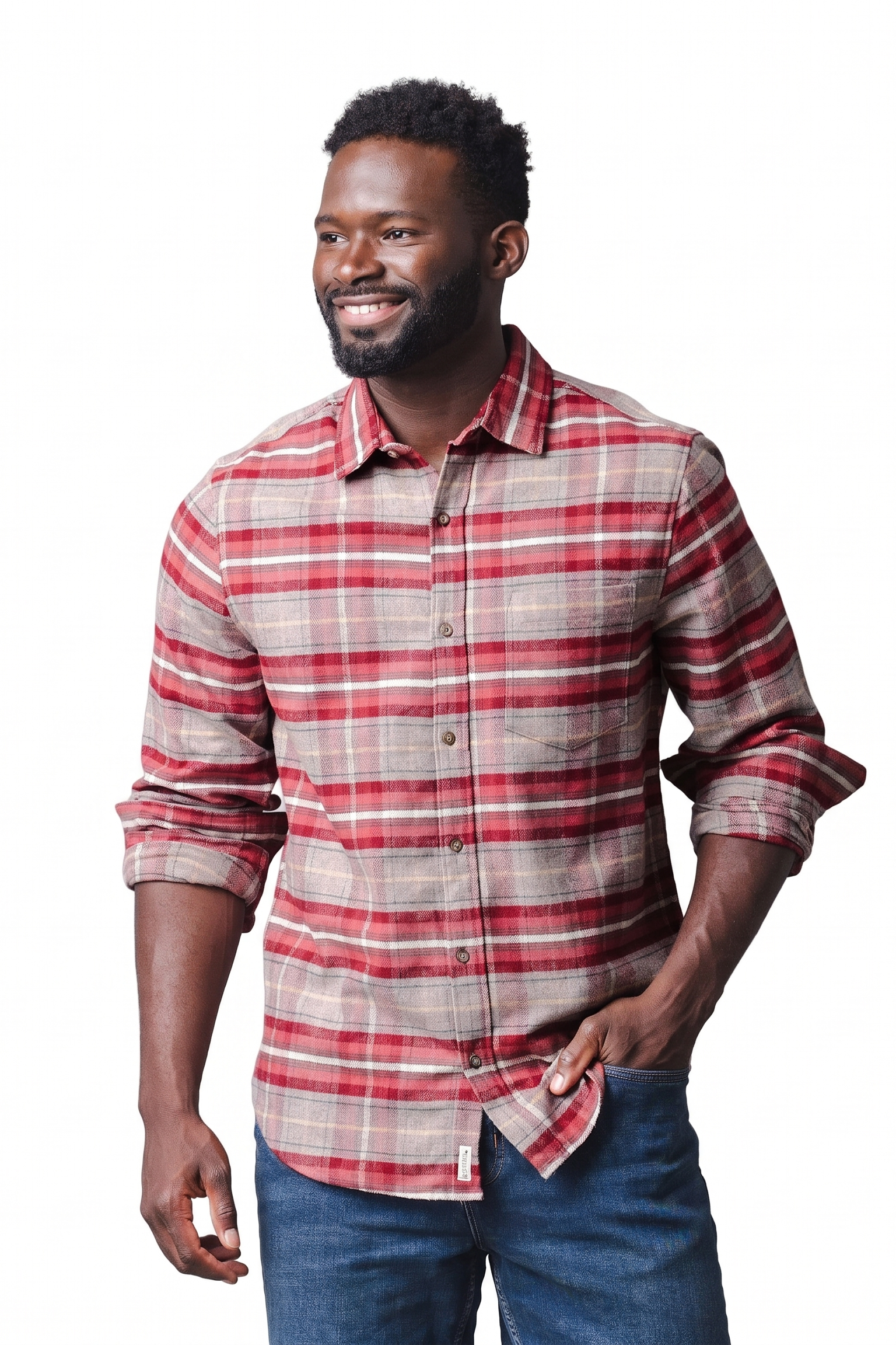Rosy Taupe Plaid