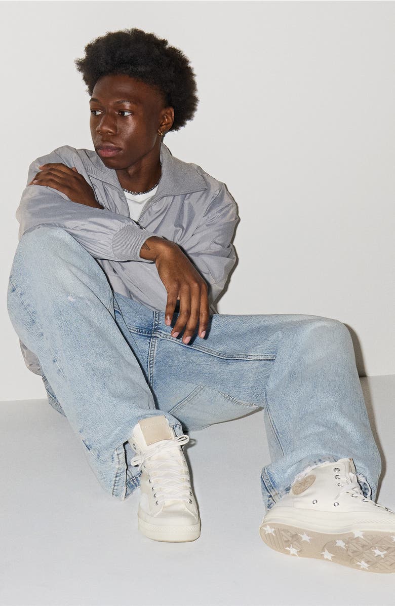 Converse Chuck 70 Canvas & Suede High Top Sneaker, Alternate, color, Vintage White/ Egret/ Papyrus