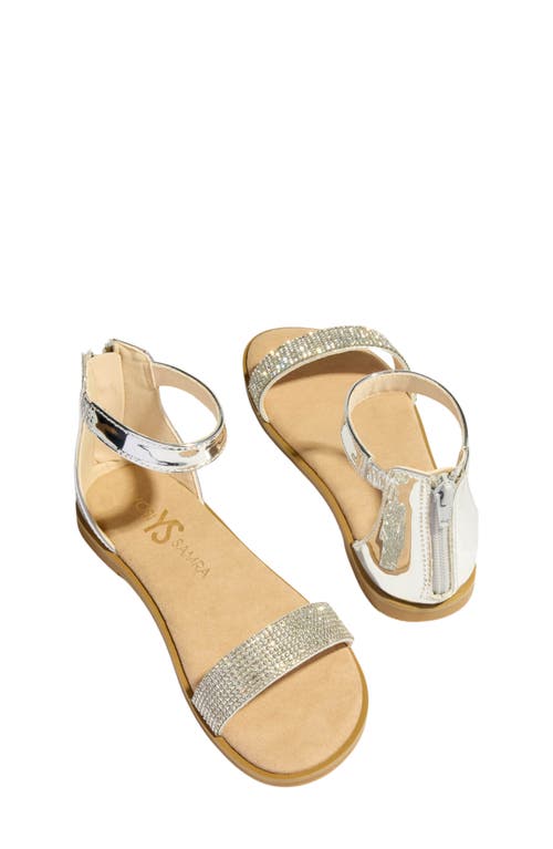 Yosi Samra Kids' Miss Cambelle Ankle Strap Sandal In Silver