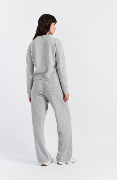 Chinti & Parker Wool Cashmere Blend Crew Neck Cropped Cardigan In Light Grey