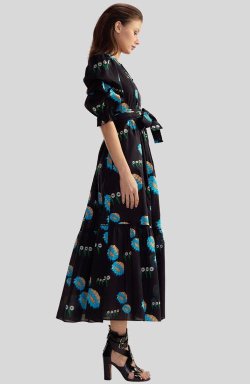 Cynthia Rowley Eve Pintuck Dress In Black Multi