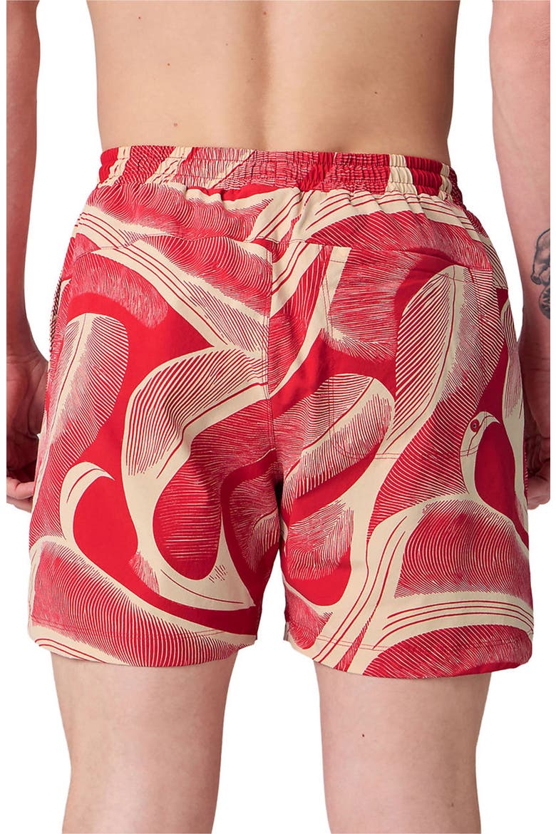 Men's The Swim Trunk 5in, Alternate, color, Heated Red Jungle Flow