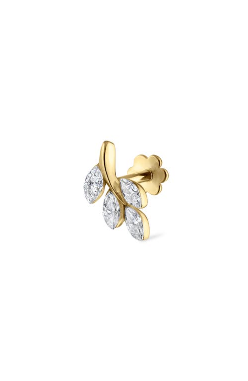 Maria Tash Diamond Vine Threaded Stud Earring In Yellow Gold