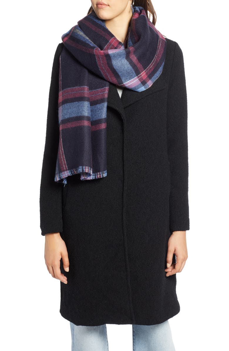 Halogen<sup>®</sup> x Atlantic-Pacific Plaid Double Sided Blanket Wrap, Alternate, color, 