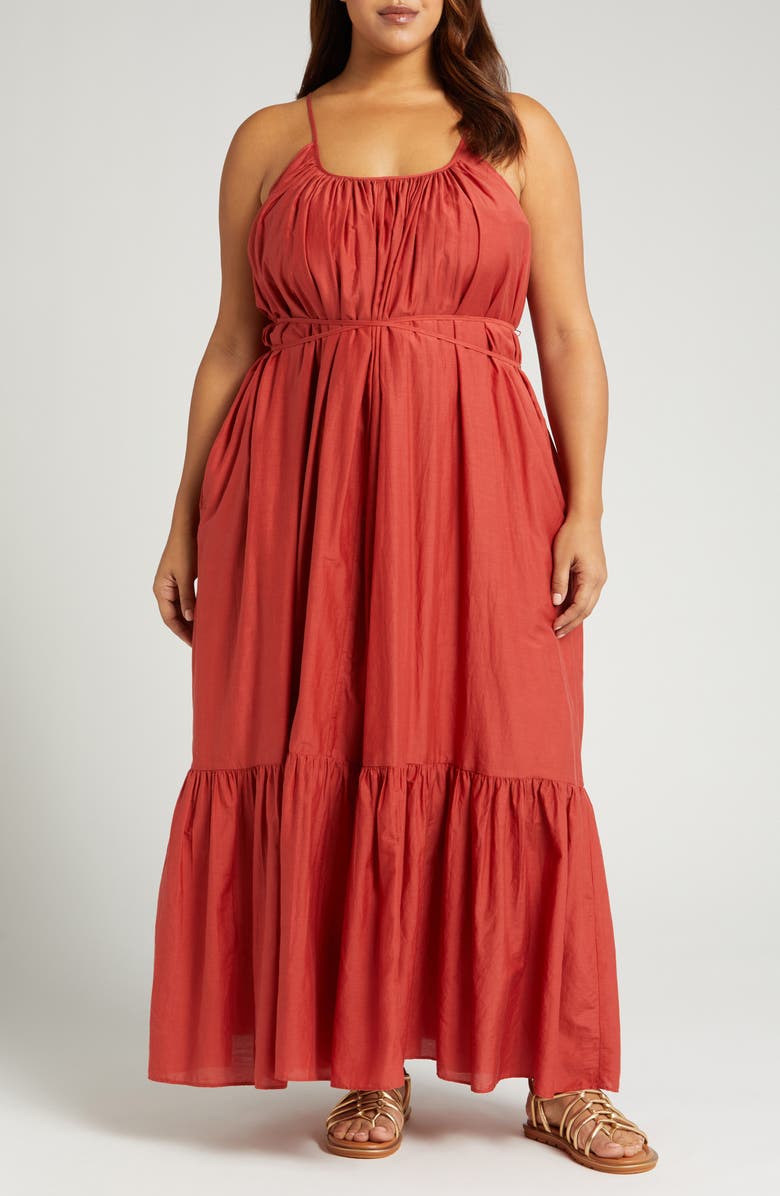 Nordstrom Tie Back Tiered Maxi Dress, Main, color,