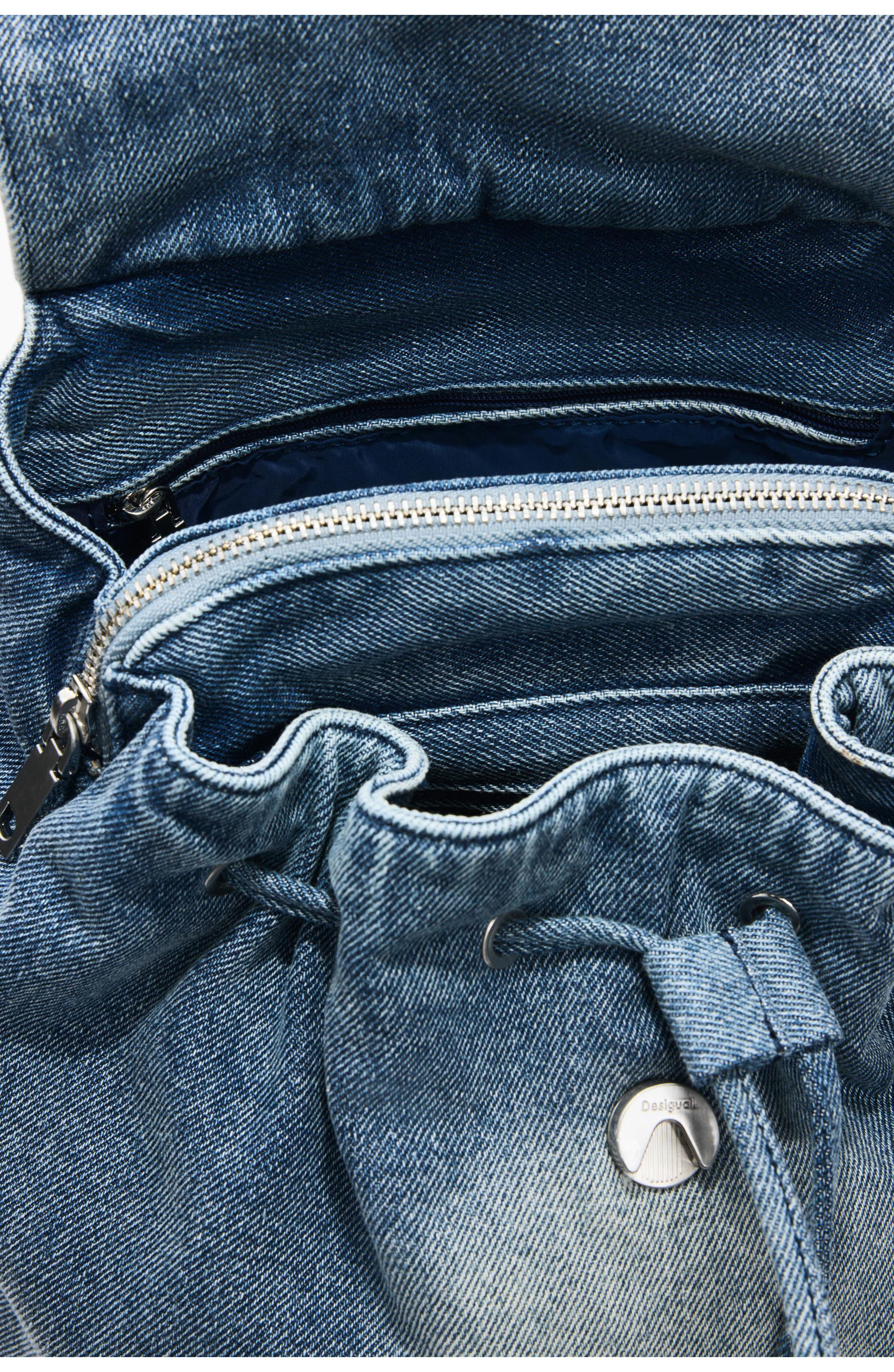 Desigual Mini Denim Backpack, Alternate, color, Light Blue