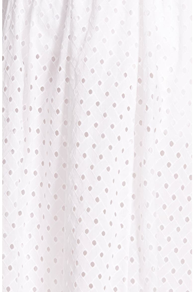 pleated eyelet a-line skirt, Alternate, color, FRESH WHITE