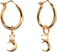Little Sky Stone Crescent Moon Opal Earrings