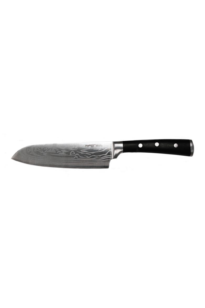 INTERNATIONAL Antigua 7" Santoku Knife, Main, color, BLACK/ SILVER