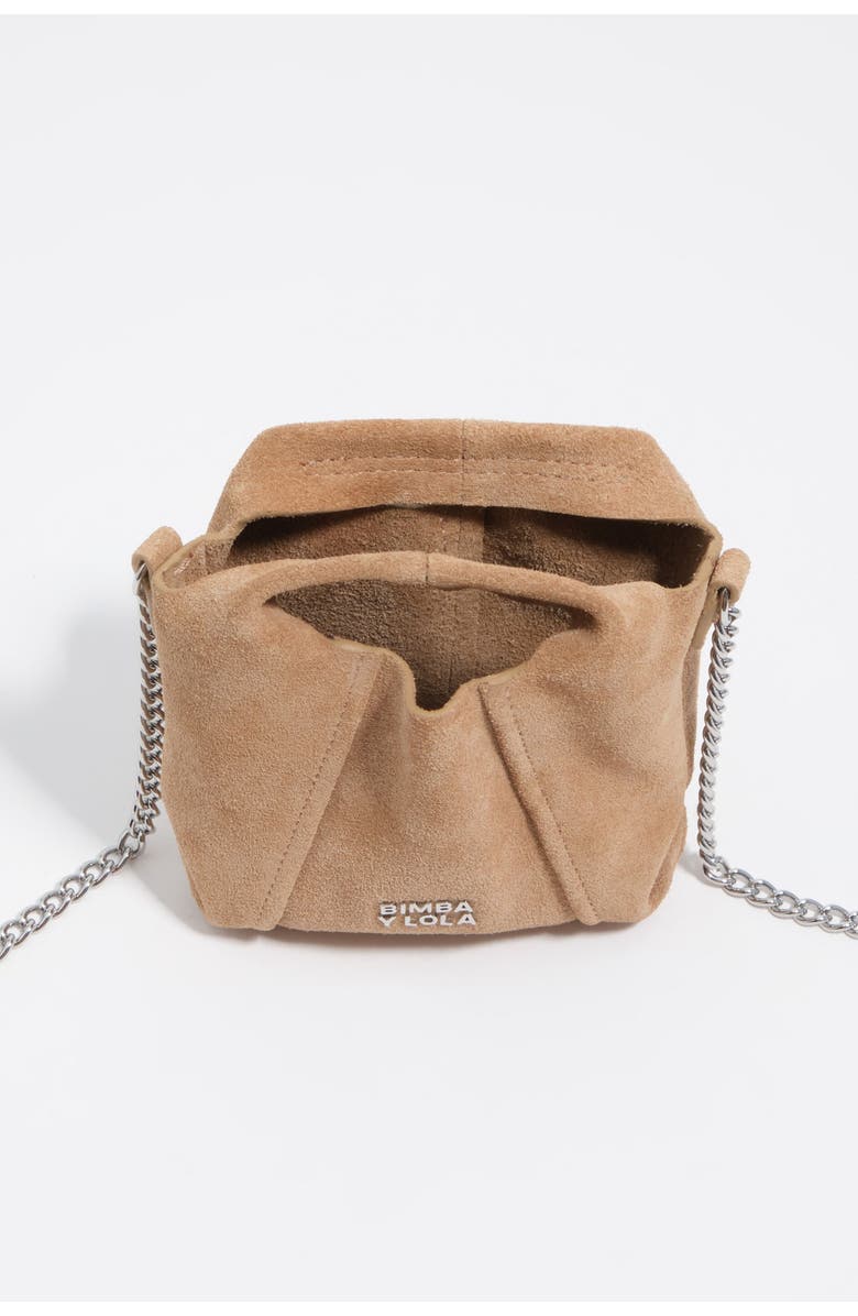 Bimba y Lola Leather Micro Chain Bag, Alternate, color, Natural