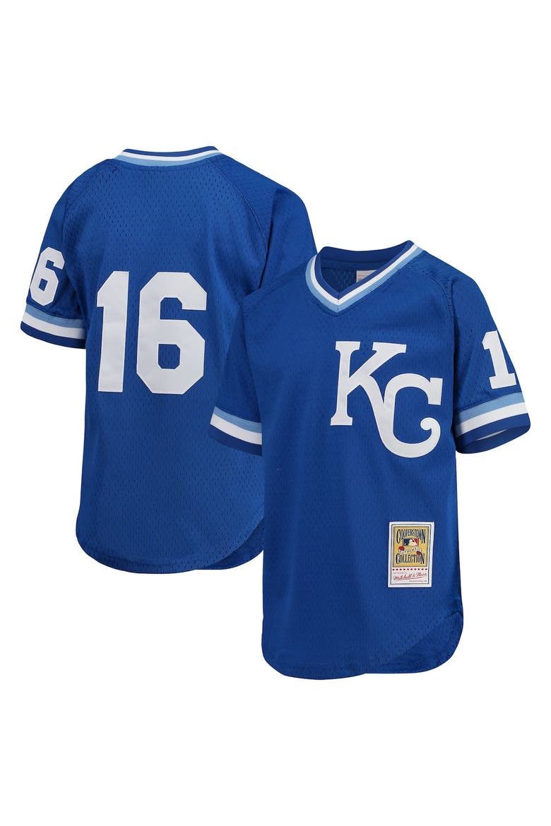 Youth Mitchell & Ness Bo Jackson Royal Kansas City Royals Cooperstown Collection Mesh Batting Practice Jersey, Main, color, Royal