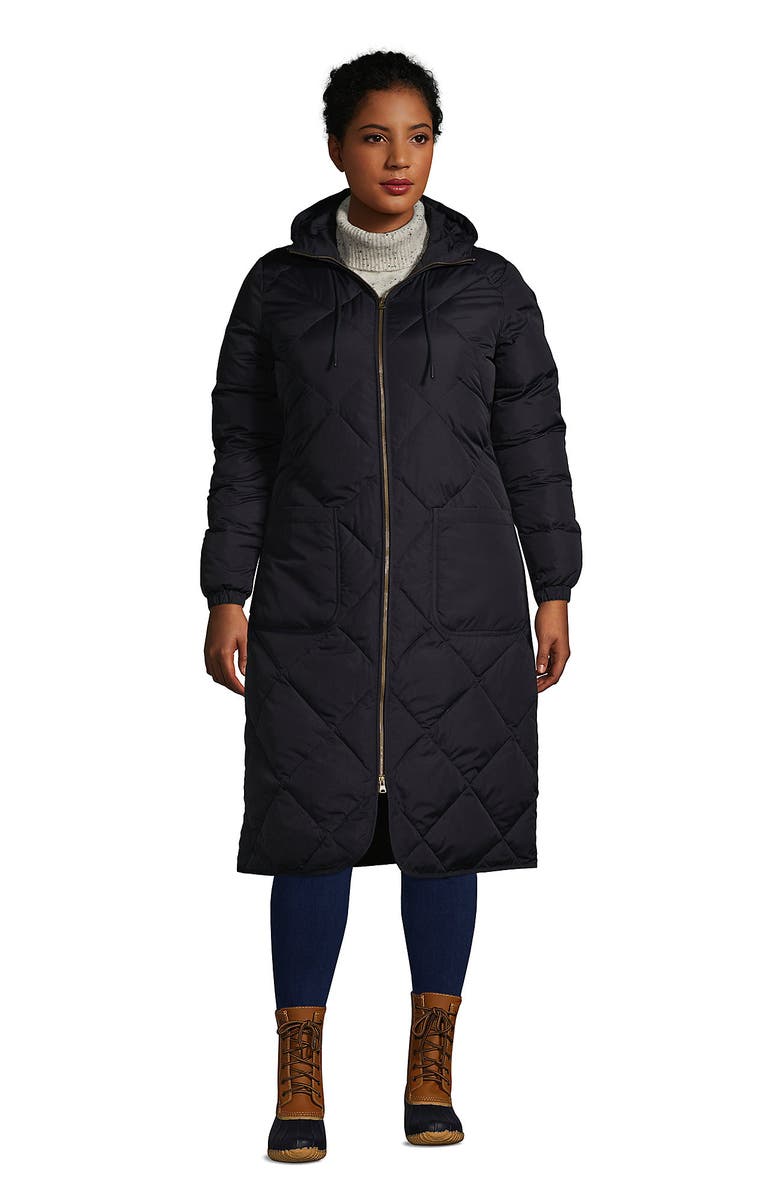 Lands' End FeatherFree Insulated Diamond Quilted Maxi Coat, Main, color, 
