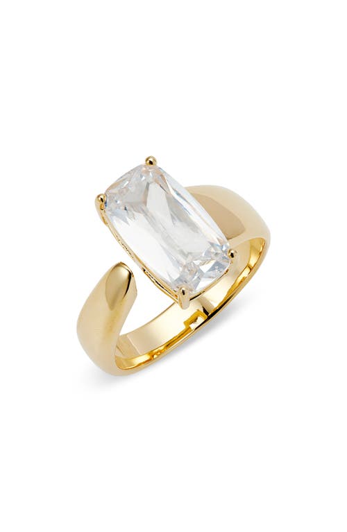NORDSTROM NORDSTROM DEMI FINE EMERALD CUT CUBIC ZIRCONIA OPEN RING