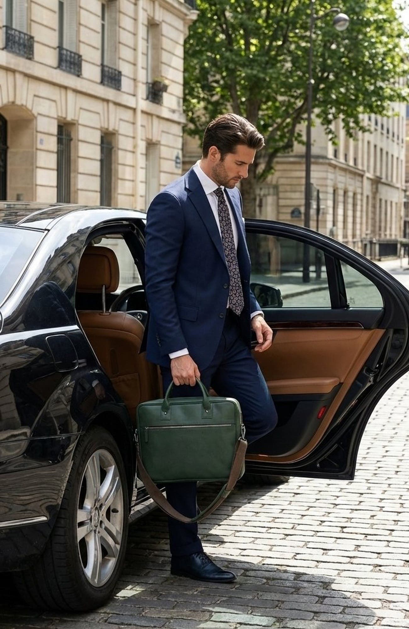 Dylan Slim Leather Briefcase, Alternate, color, Green